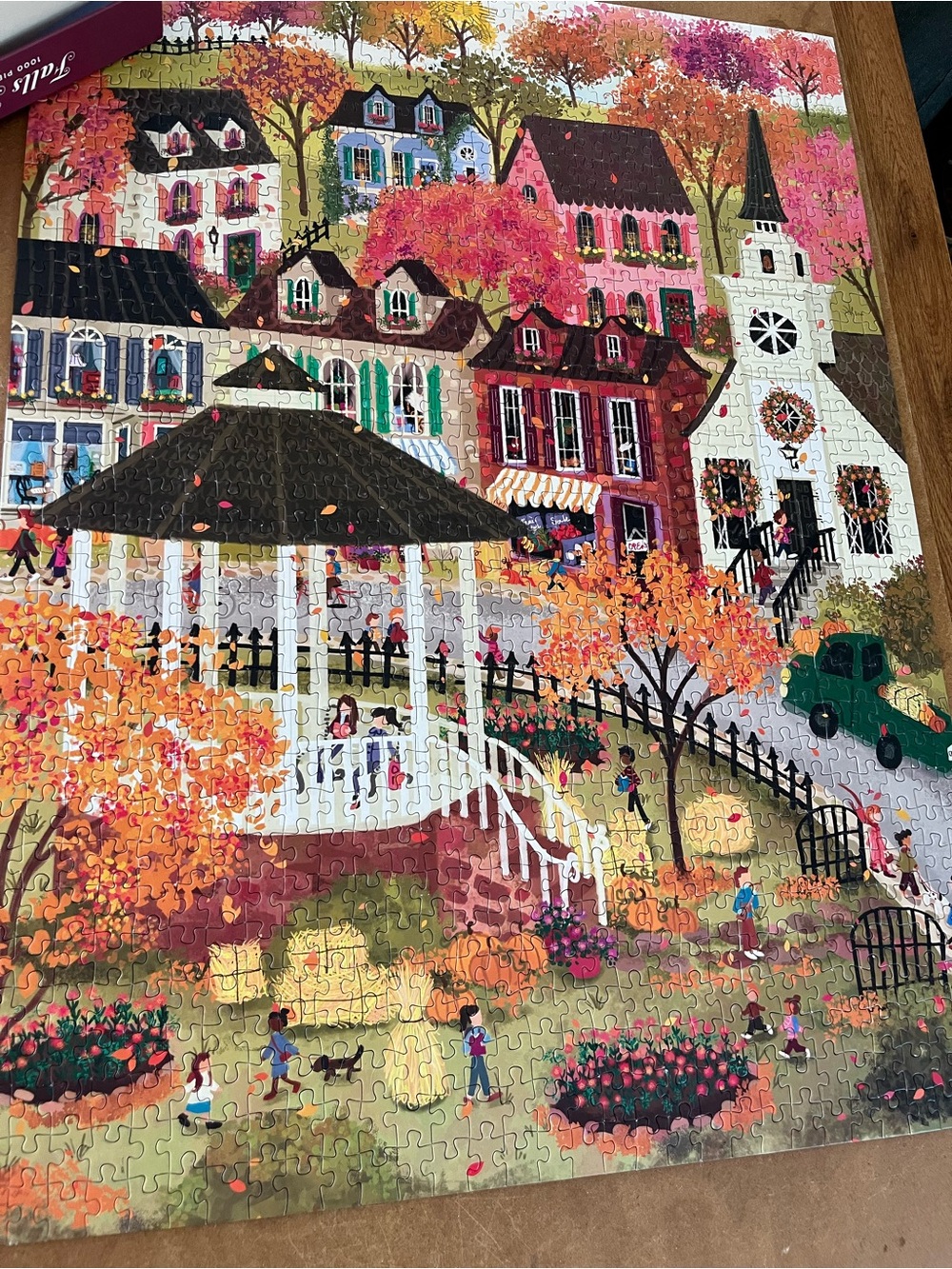 Galison Autumn Village Gazebo Jigsaw Puzzle 1000 piece